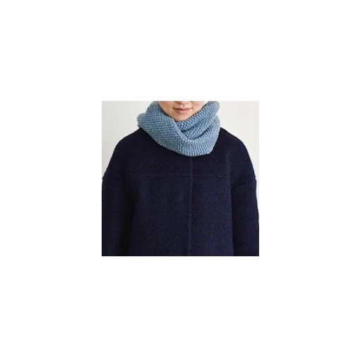 Check & Stripe Pocopoco Wool Knit Snood - Image 11