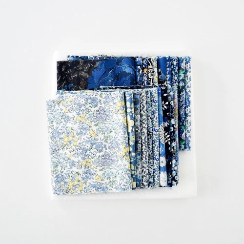 Check & Stripe with Liberty Patchwork Blanket Kit (Blue) - Image 2