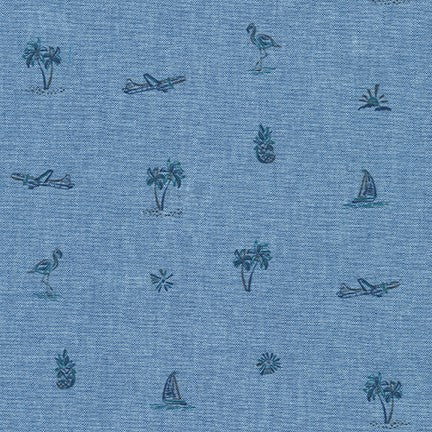 Robert Kaufman / Chambray Weekend - Denim Palms