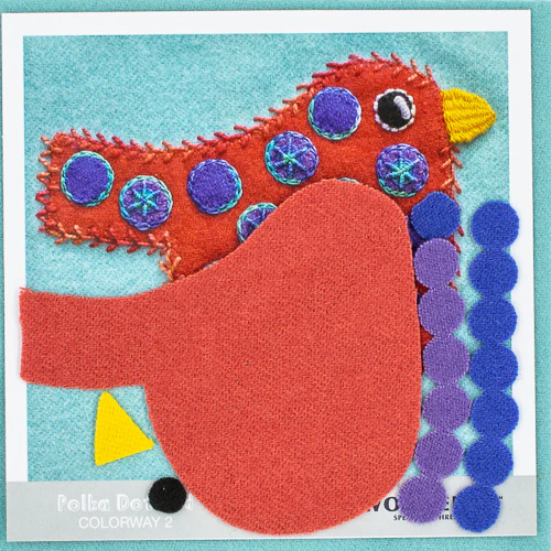 Sue Spargo Wool Applique Pack - Polka Dot Bird